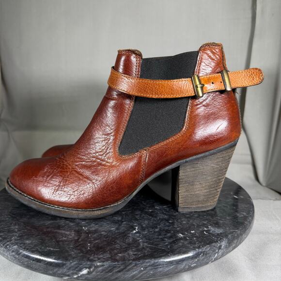 Paul Green Orsen Saddle Brown Leather Ankle Boots Women’s Size 8 US - Picture 1 of 8